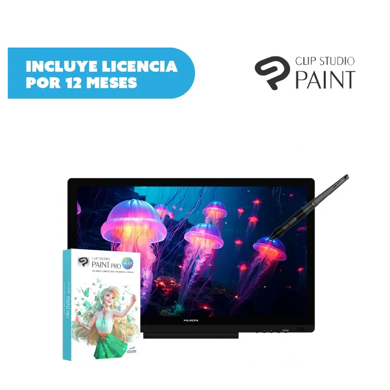 HUION - HUION KAMVAS SLATE 22 TABLETA GRÁFICA + LICENCIA CLIP STUDIO PAINT PRO