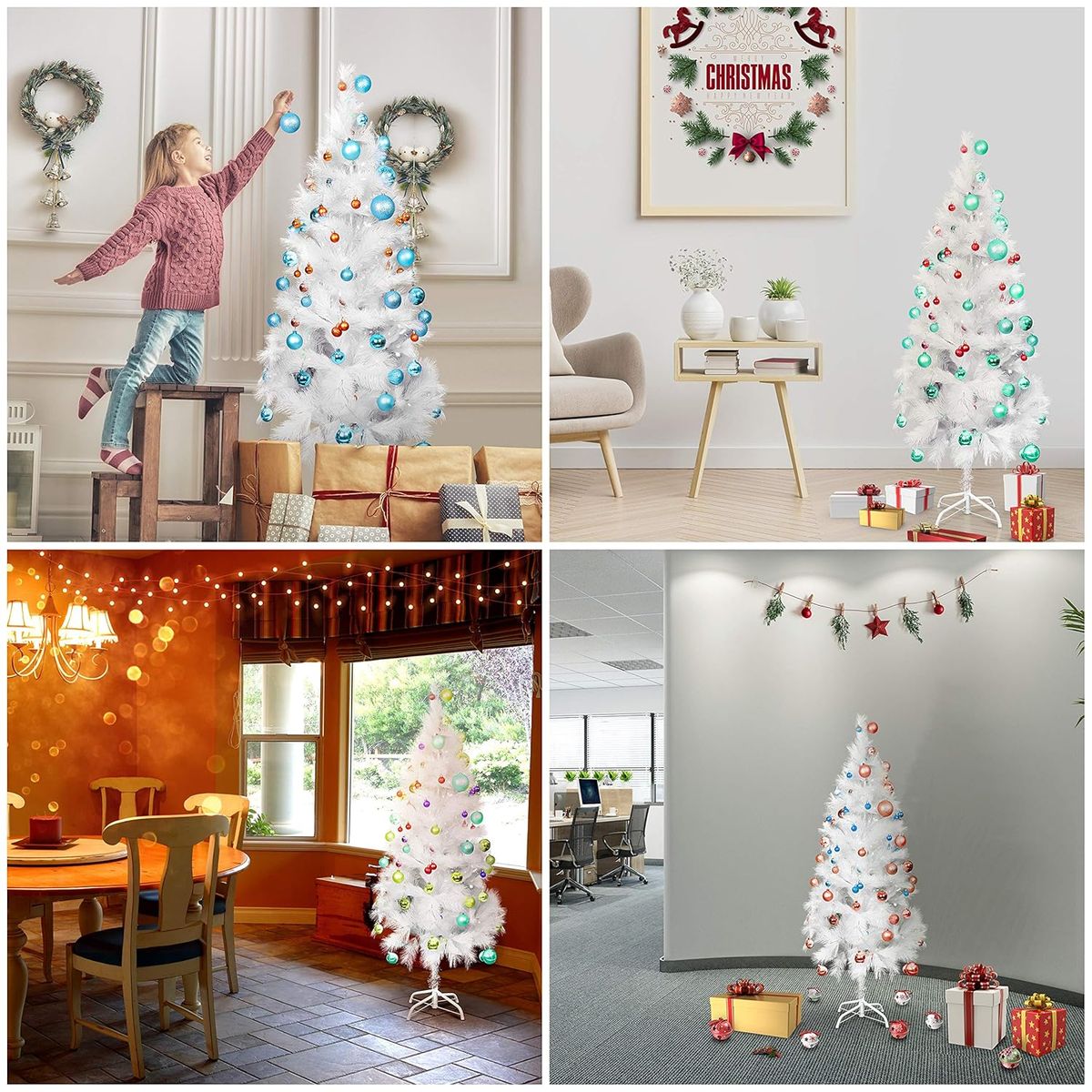 GENERICO - Árbol de Navidad pino en color blanco 1.50 M