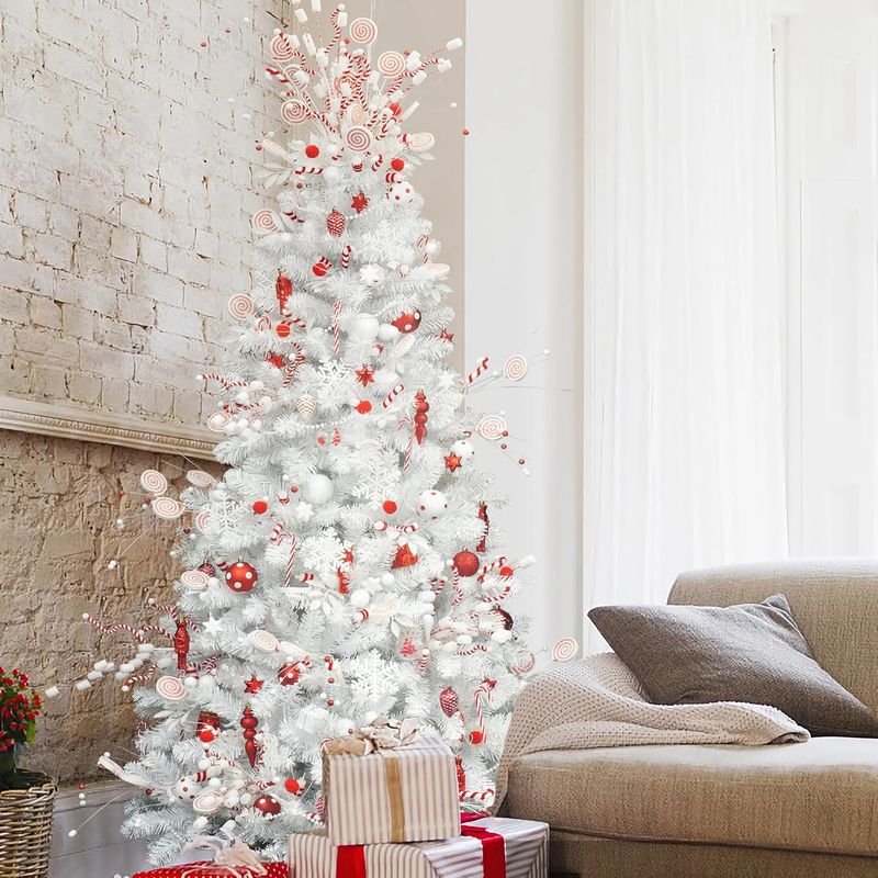 GENERICO - Árbol de Navidad pino en color blanco 1,80
