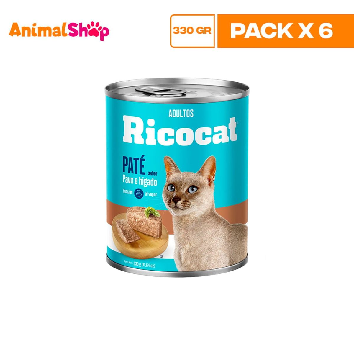 GENERICO - Ricocat Adulto Pate Pavo Higado Lta 330Gr X6 Un