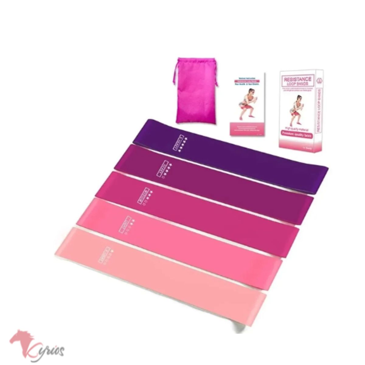GENERICO - Bandas Ligas Elasticas Resistencia Rosadas Ejercicios Pack 5
