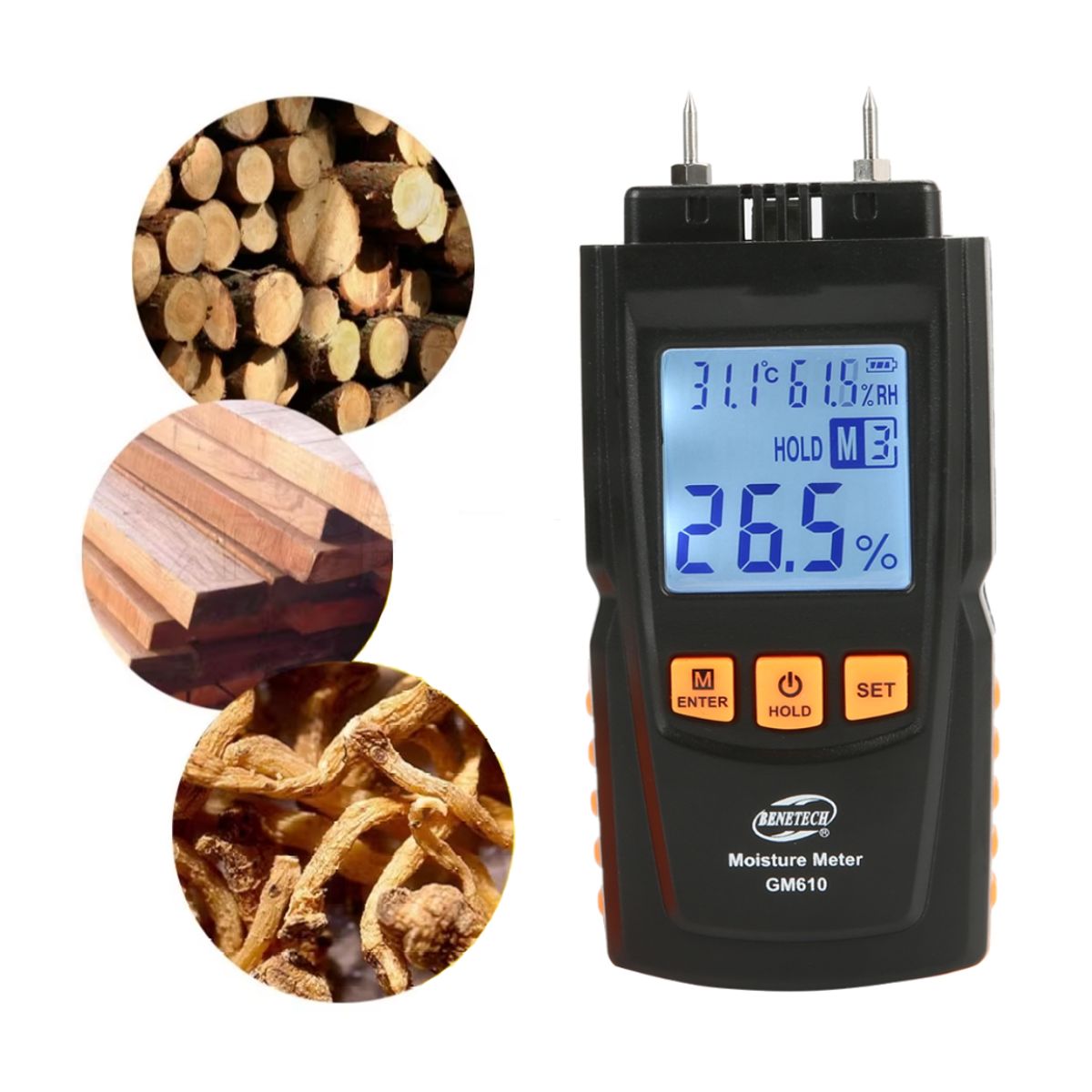 BENETECH - Medidor Digital de Humedad de Madera - BENETECH GM610