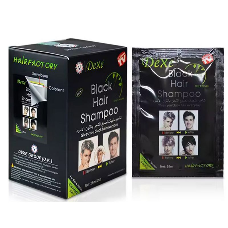 DEXE - TINTE BLACK HAIR PARA CABELLO Y BARBA  10 UNIDADES