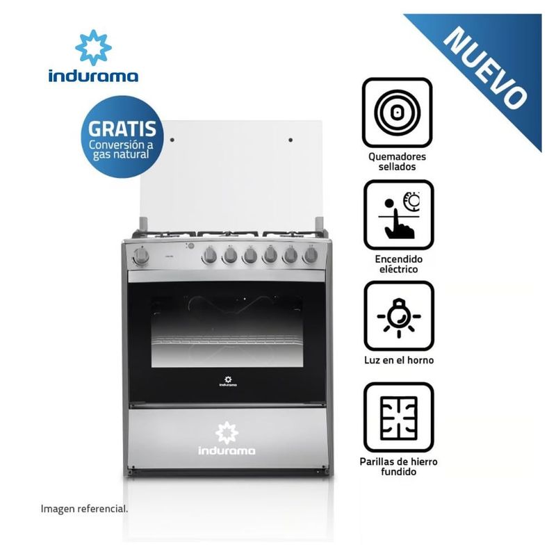 INDURAMA - Cocina Indurama Cataluña 6 Hornillas Croma.