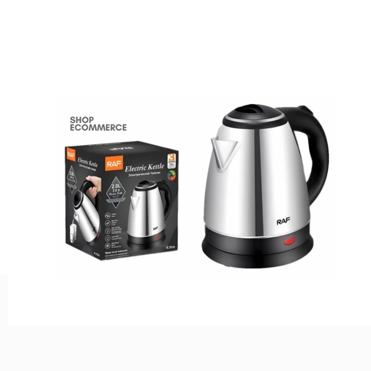 GENERICO - Hervidor eléctrico 1.8 L acero inoxidable