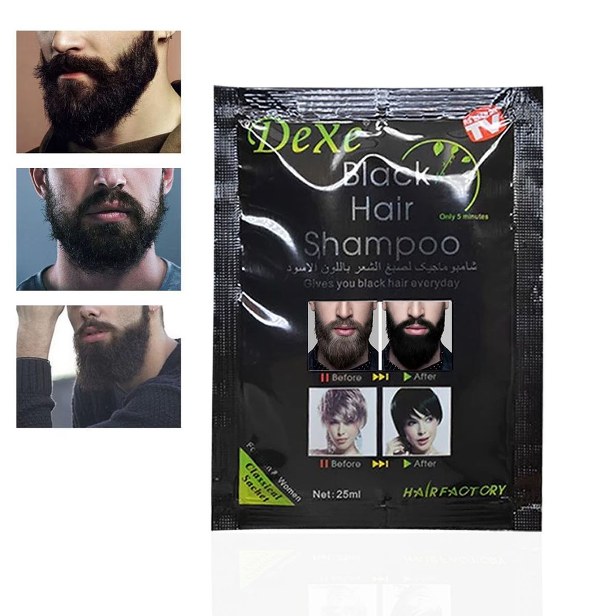 DEXE - BLACK HAIR TINTE PARA CABELLO Y BARBA 10 SET