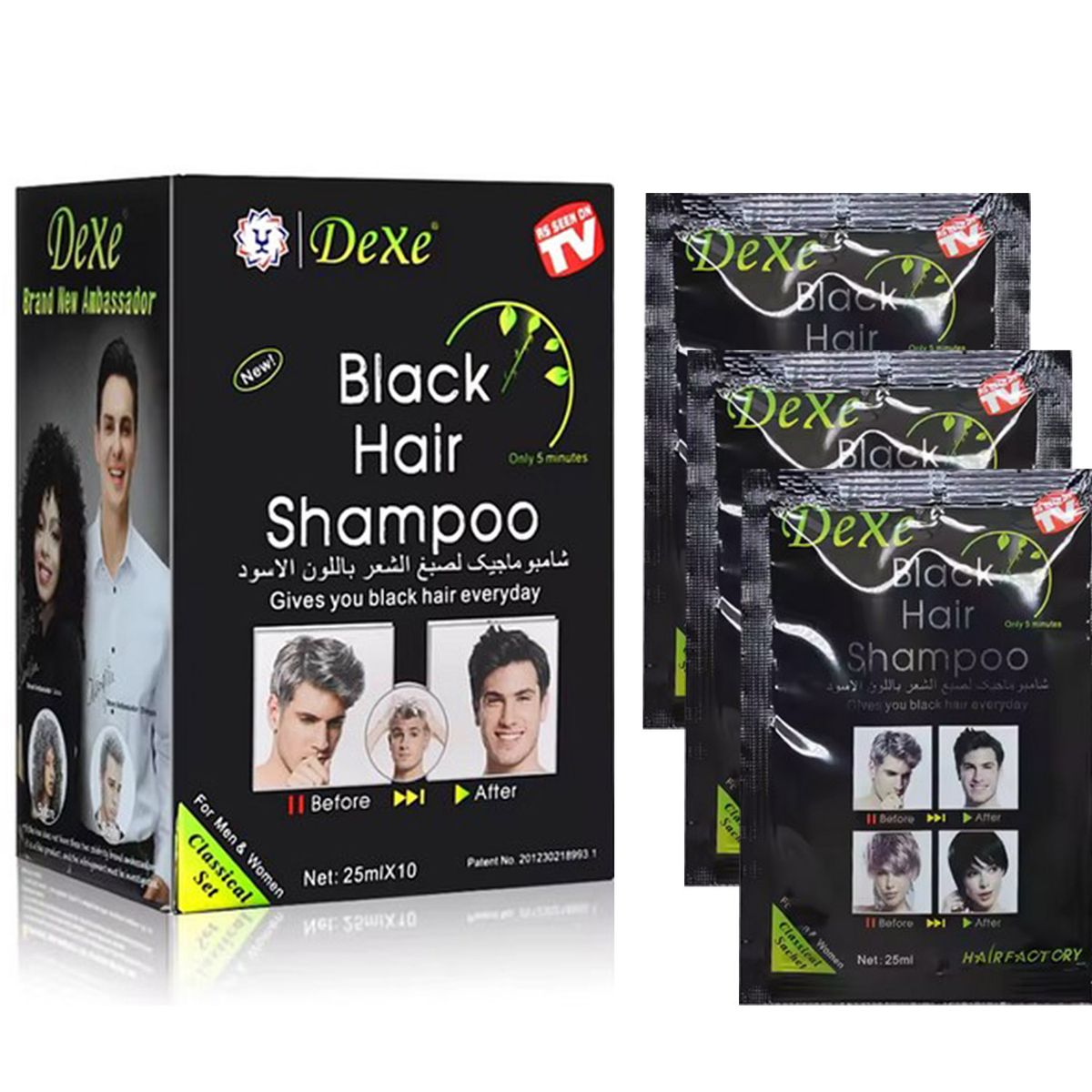 DEXE - BLACK HAIR TINTE PARA TEÑIR CABELLO  10 SET