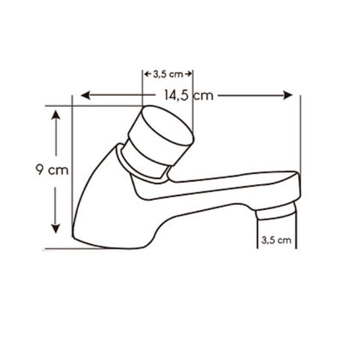 GENERICO - Grifería para Urinario Temporizado en Bronce Cromado