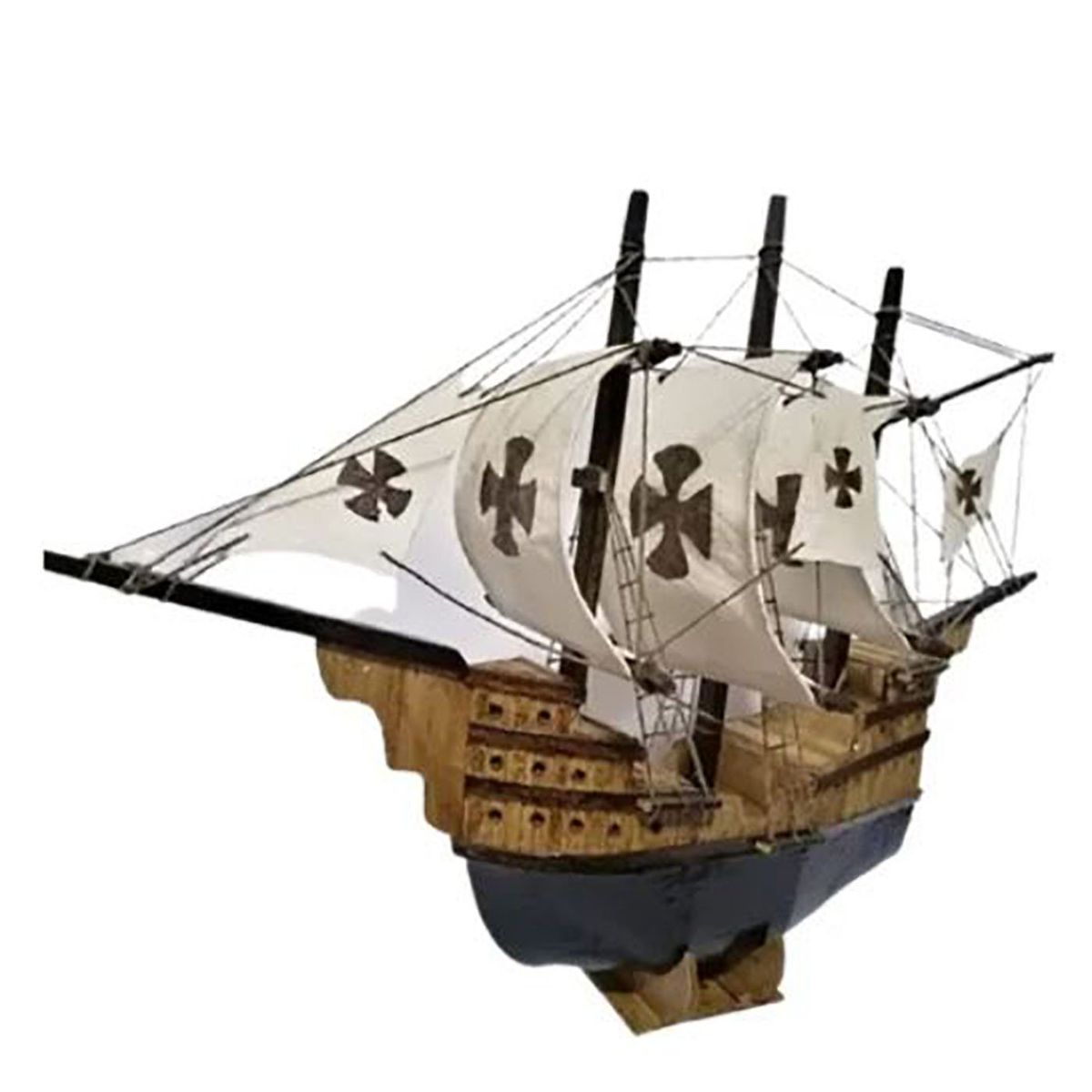 GENERICO - Barco de madera decorativo con velas Blancas