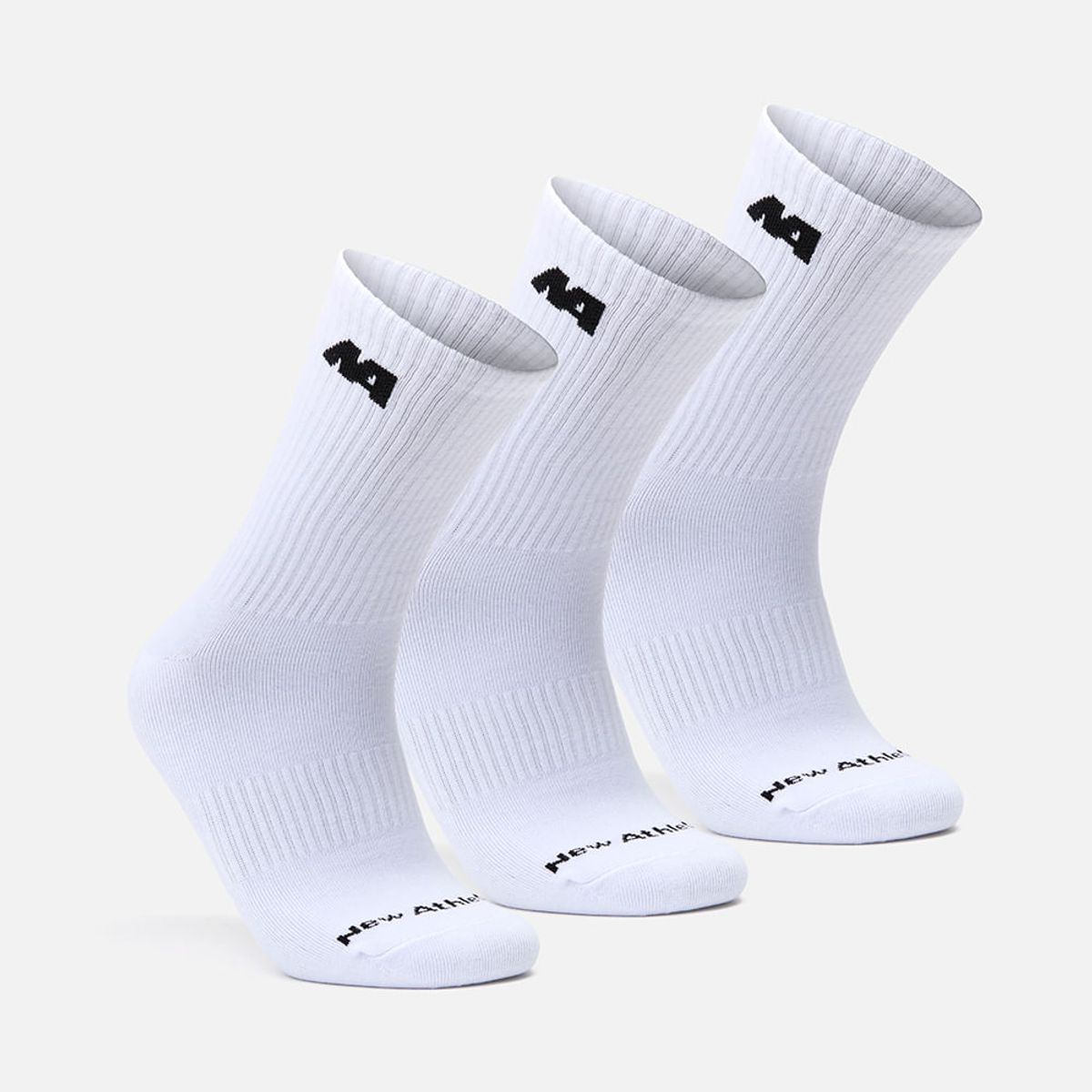 NEW ATHLETIC - Medias Pack De 3 New Athletic Canillera48 Blanco Unisex_.