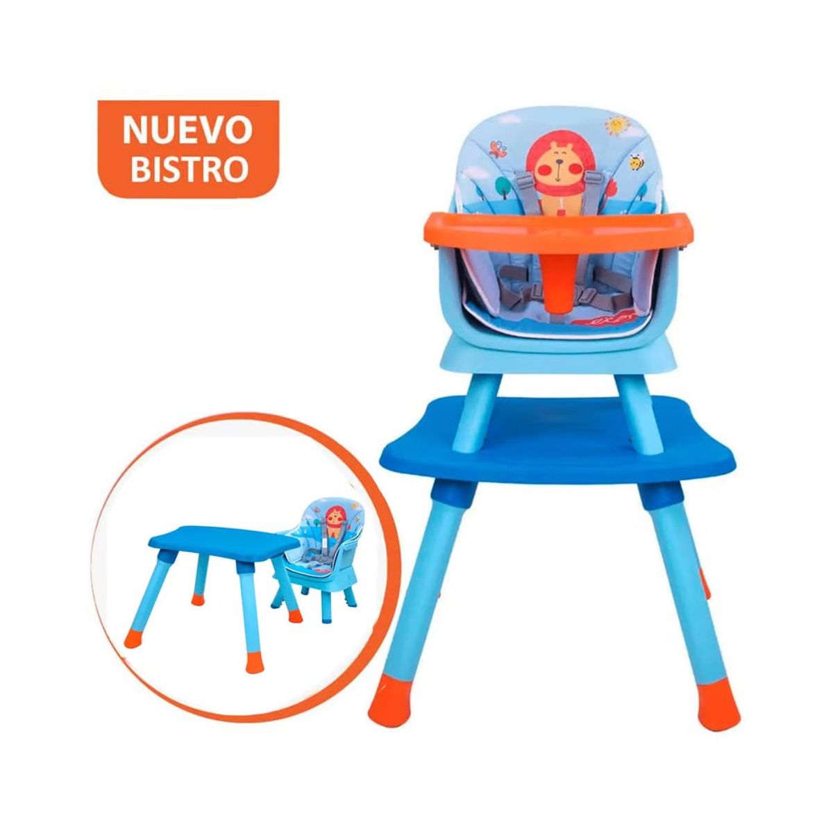 BABY KITS - Silla de Comer Carpeta BISTRO 3 en 1 León