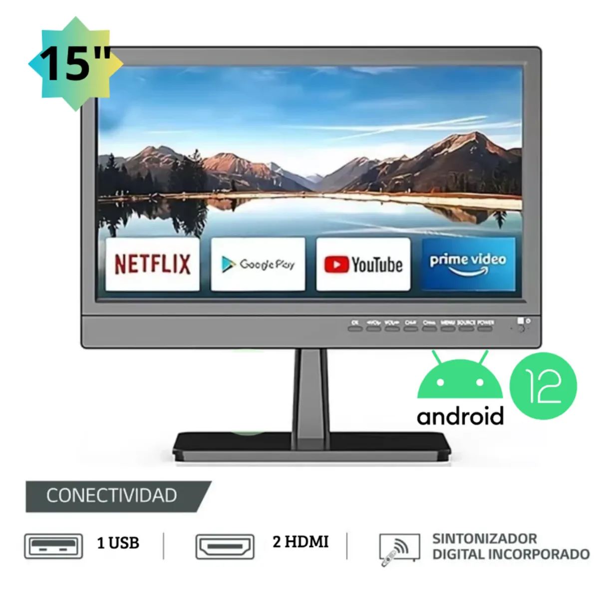 GENERICO - Televisor Yuntel YTV-15SDT Smart Tv Led 15 Wifi Android 12