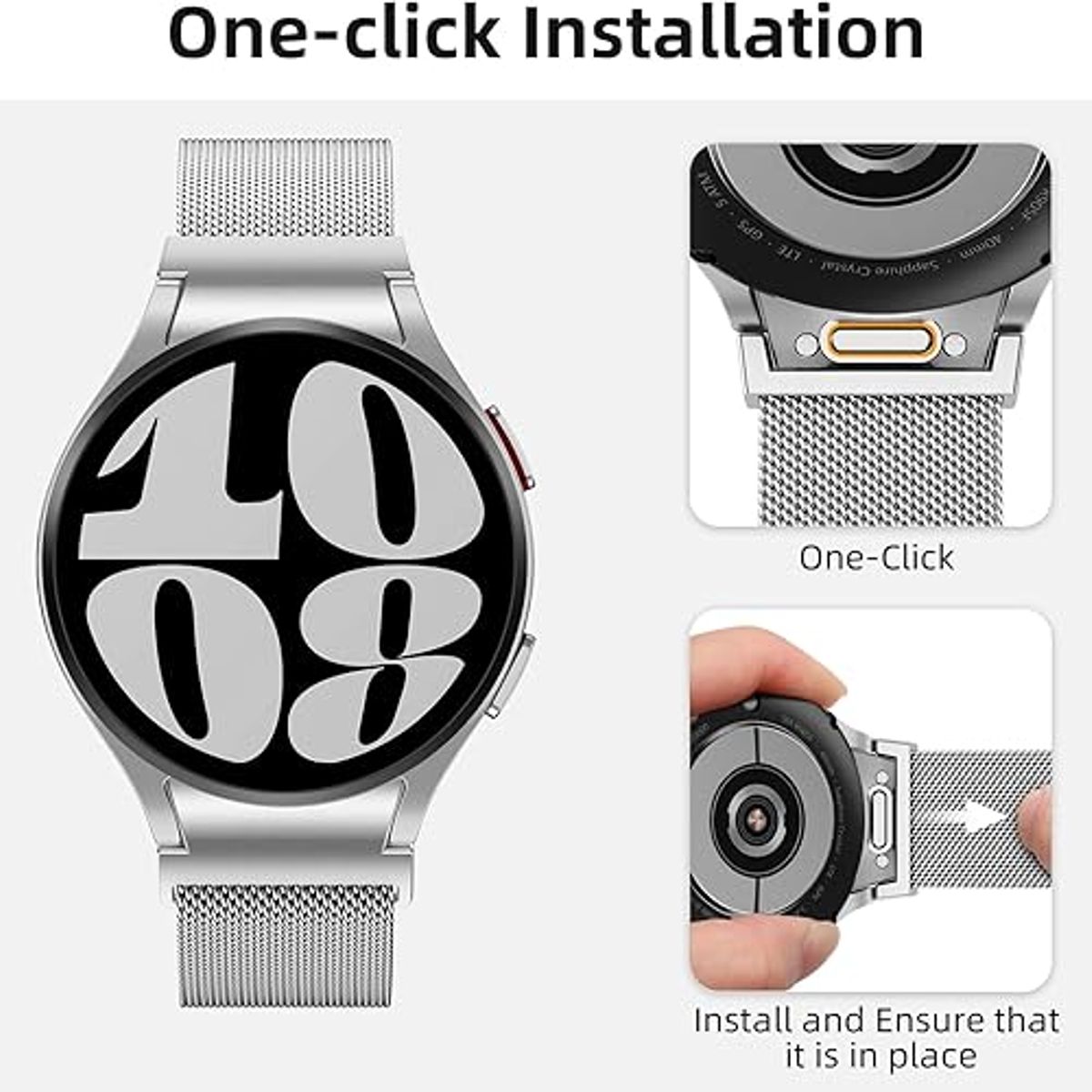 GENERICO - Correa Milanese para Samsung Galaxy Watch 7 40mm - Plateado