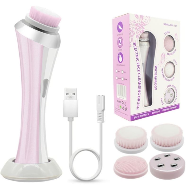 GENERICO - Cepillo Limpiador Facial Eléctrico 4 en 1 Cepillo Exfoliant