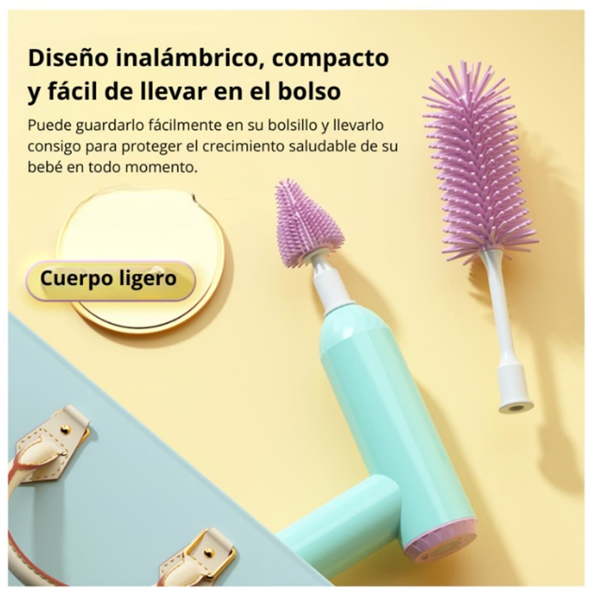 GENERICO - Cepillo Eléctrico para Biberón 360° Inalámbrico