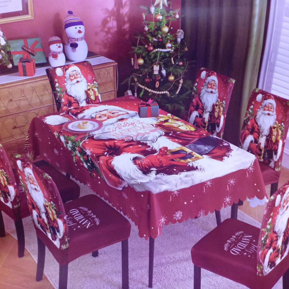 GENERICO - Juego de Mantel con 6 Fundas de Silla