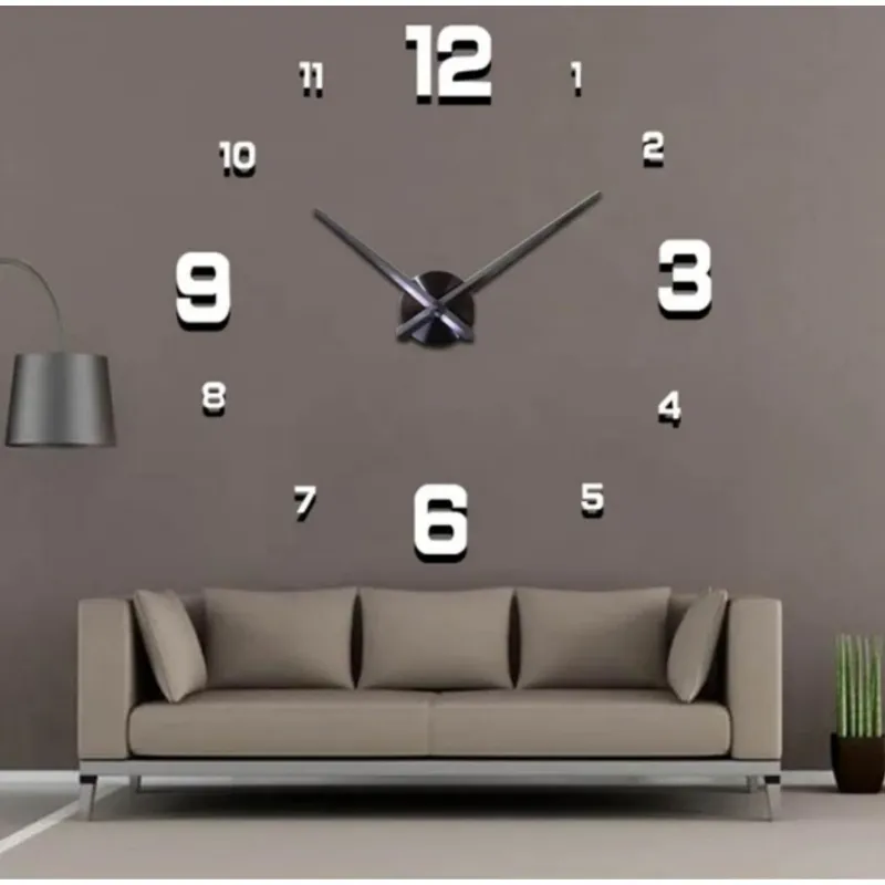 GENERICO - Reloj 3D Grande con Relieve Decorativo Moderno de Casa Habitacion