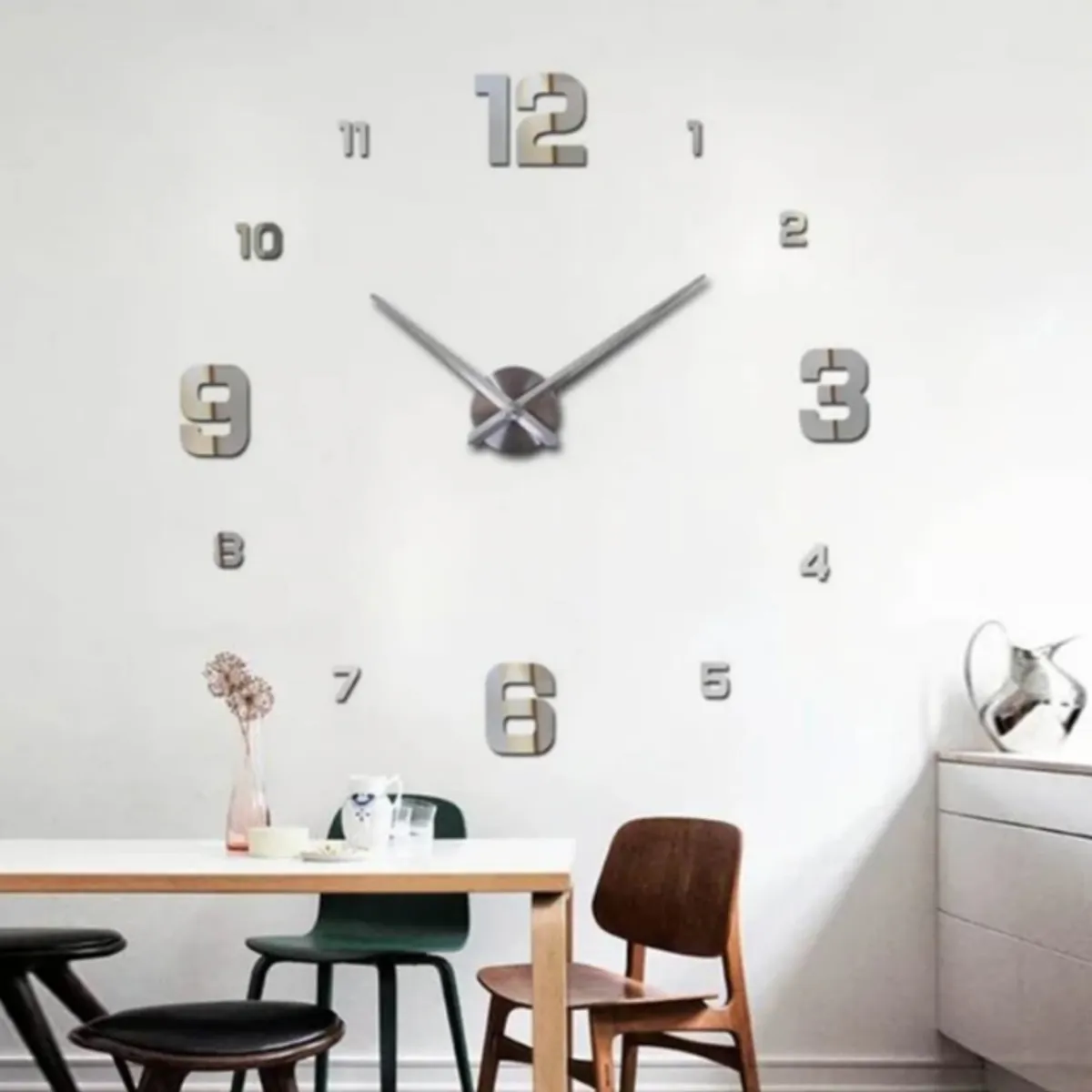 GENERICO - Reloj 3D Grande con Relieve Decorativo Moderno de Casa Habitacion
