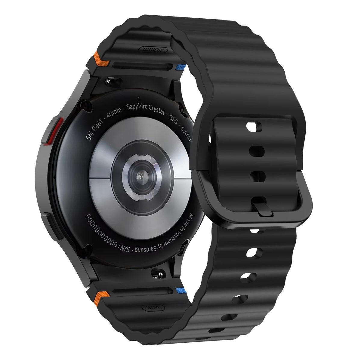 GENERICO - Correa Silicona Sport para SAMSUNG WATCH 7 - Negro