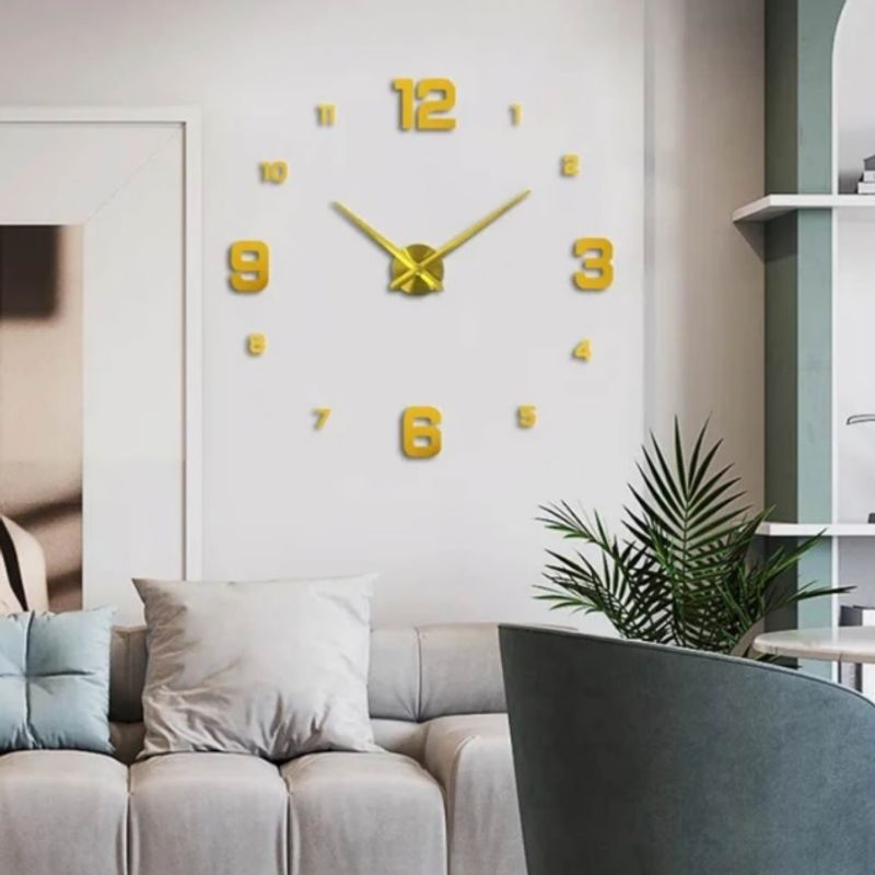 GENERICO - Reloj 3D Grande con Relieve Decorativo Moderno de Casa Habitacion