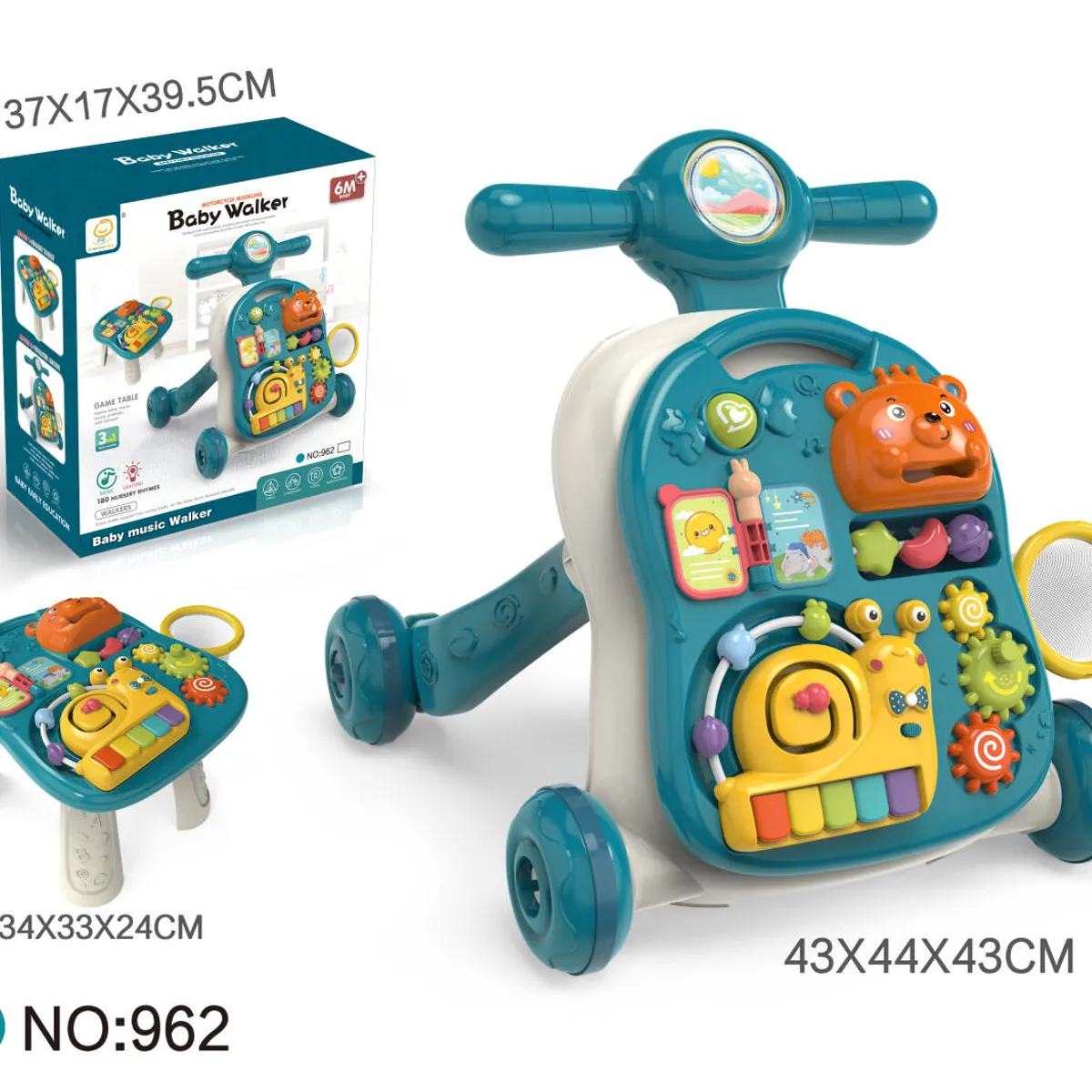 GENERICO - Caminador y Andador 2 en 1 Musical Verde