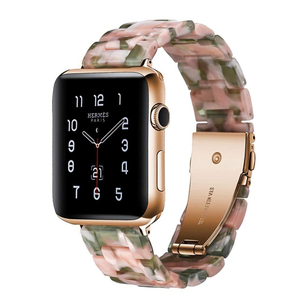 GENERICO - Correa Para Applewatch Y Watch Resina Eslabones 38-40-41mm Flower
