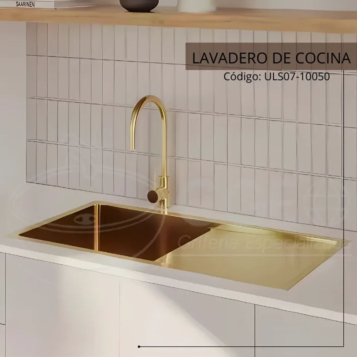 XM - LAVADERO DE COCINA DORADO 1P CON ESCURRIDOR ULS07-10050