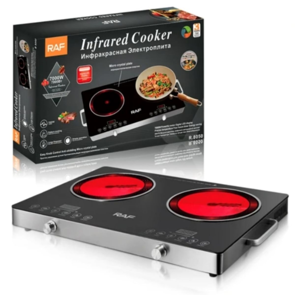 RAFF - Cocina Inducción 2 Hornillas Electrica Domestica