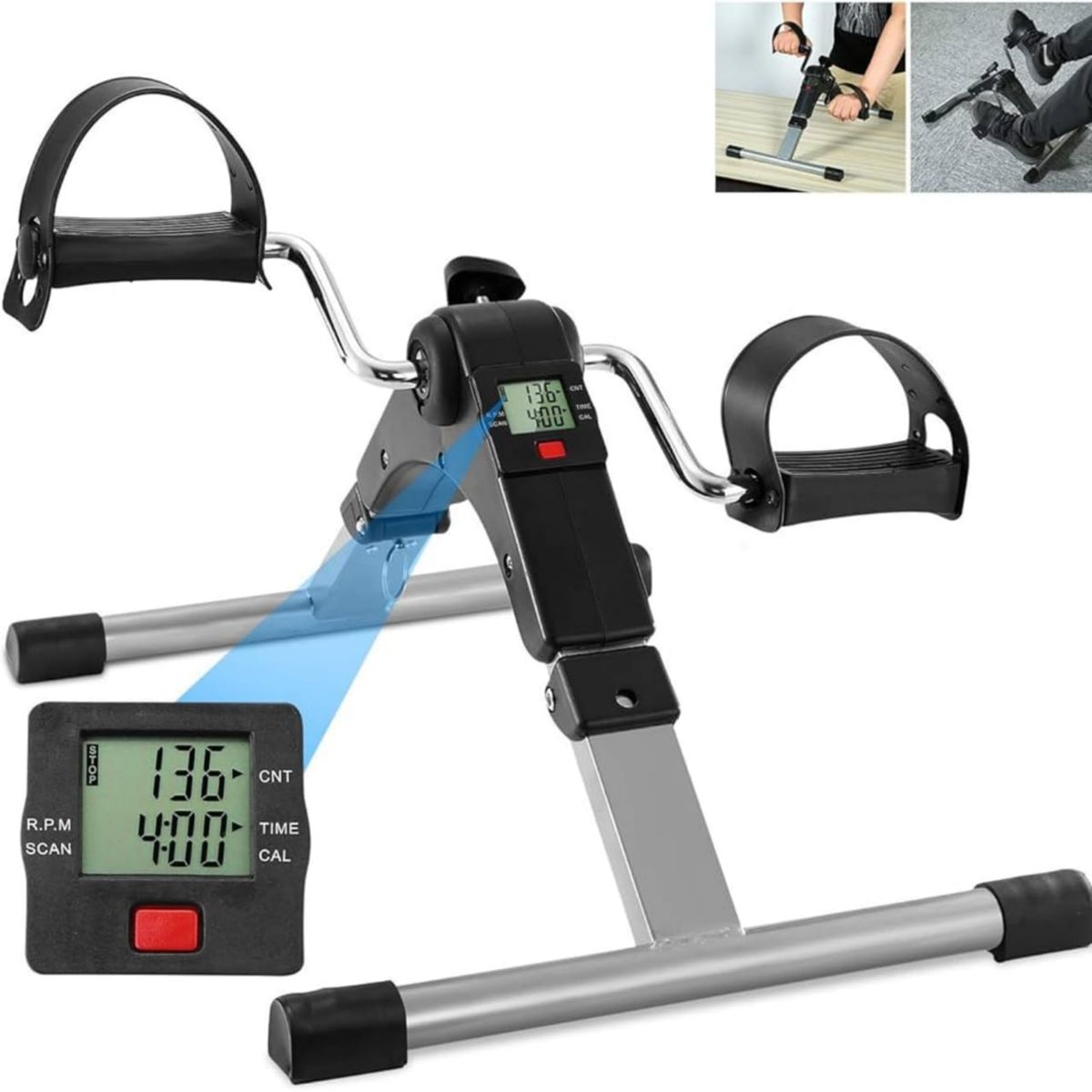 GENERICO - Pedalera Ejercitador Digital Terapia Piernas y Brazos