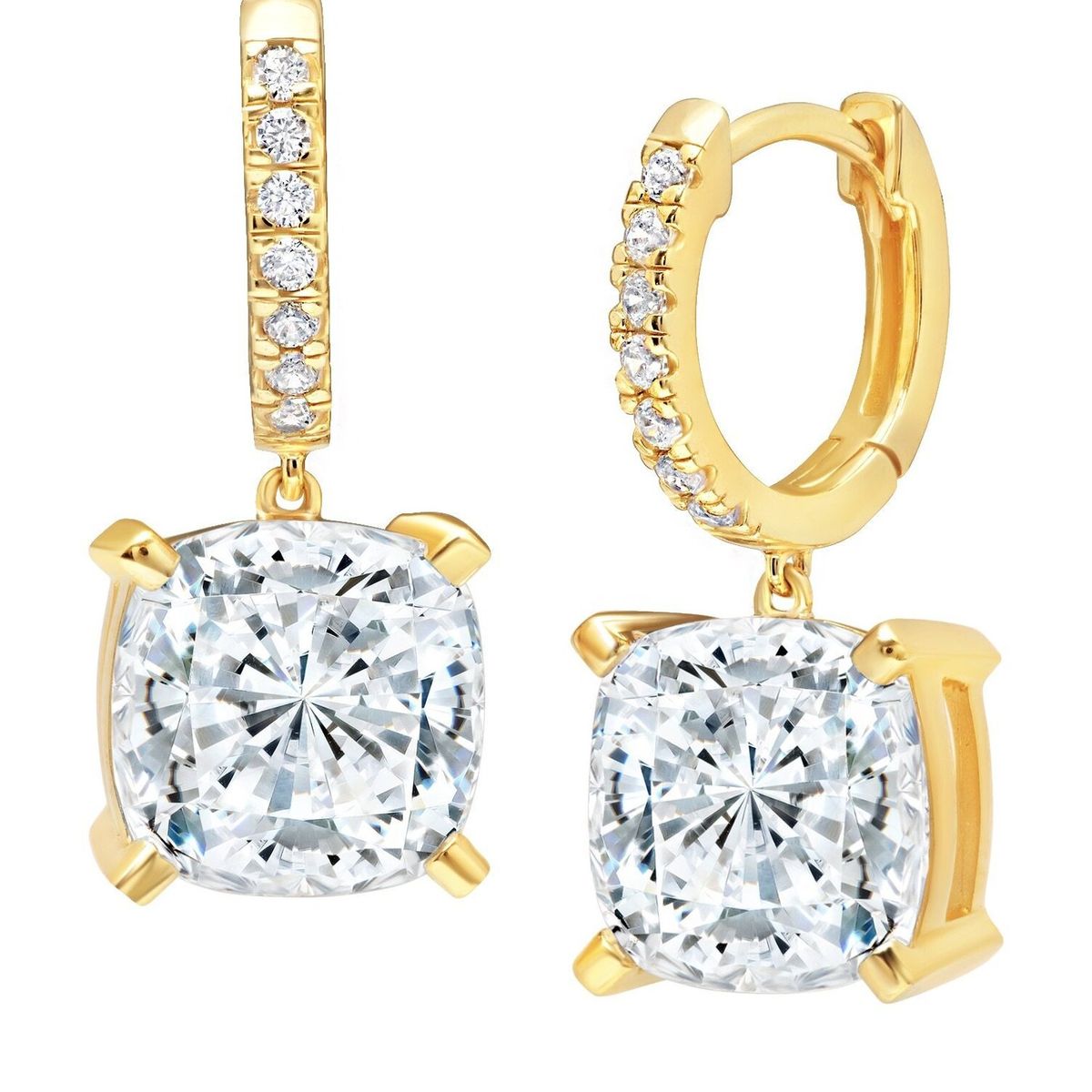 CRISLU - Pendientes Colgantes de Corte Cojín Bliss