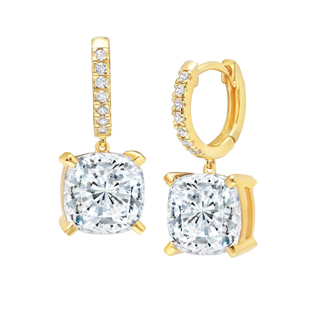 CRISLU - Pendientes Colgantes de Corte Cojín Bliss