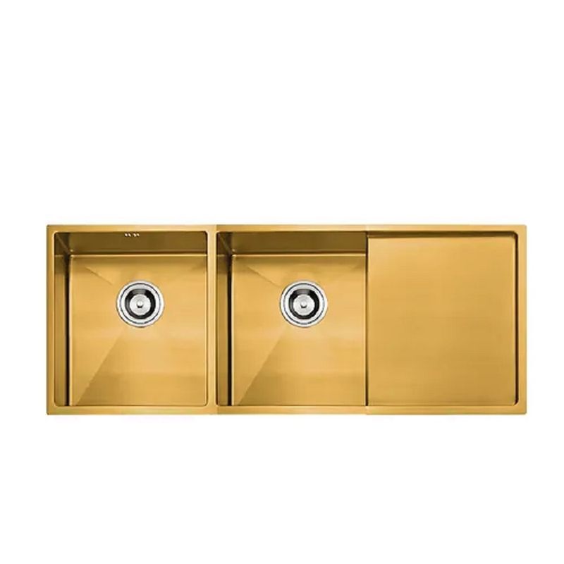 XM - LAVADERO DE COCINA  2 POZAS CON ESCURRIDERO DORADO ULD07-12050