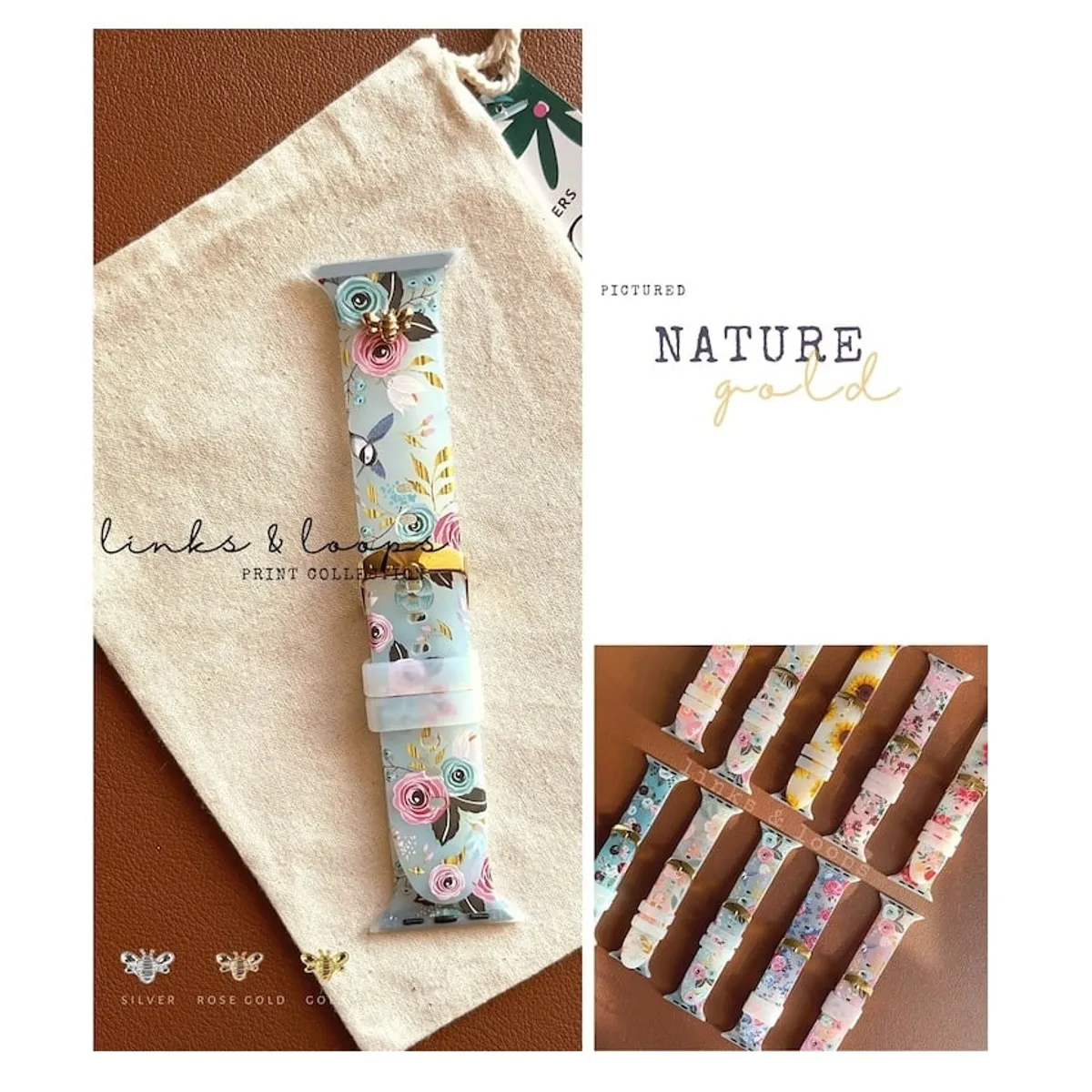 GENERICO - Correa Para Applewatch Y Watch Flower 42-44-45-49mm Nature