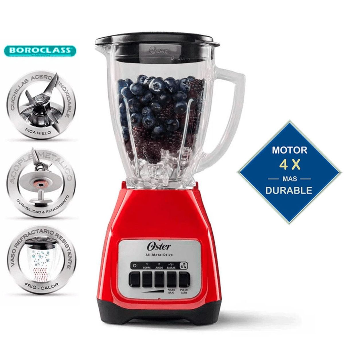 OSTER - Licuadora 2 Velocidades Más Pulso BLSTKAGRPB
