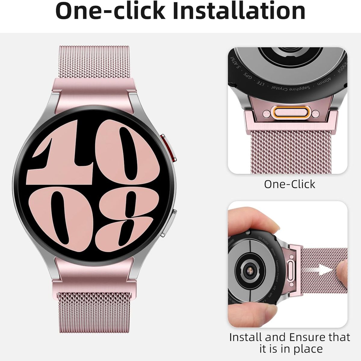 GENERICO - Correa Milanese para Samsung Galaxy Watch 7 40mm- Rosado
