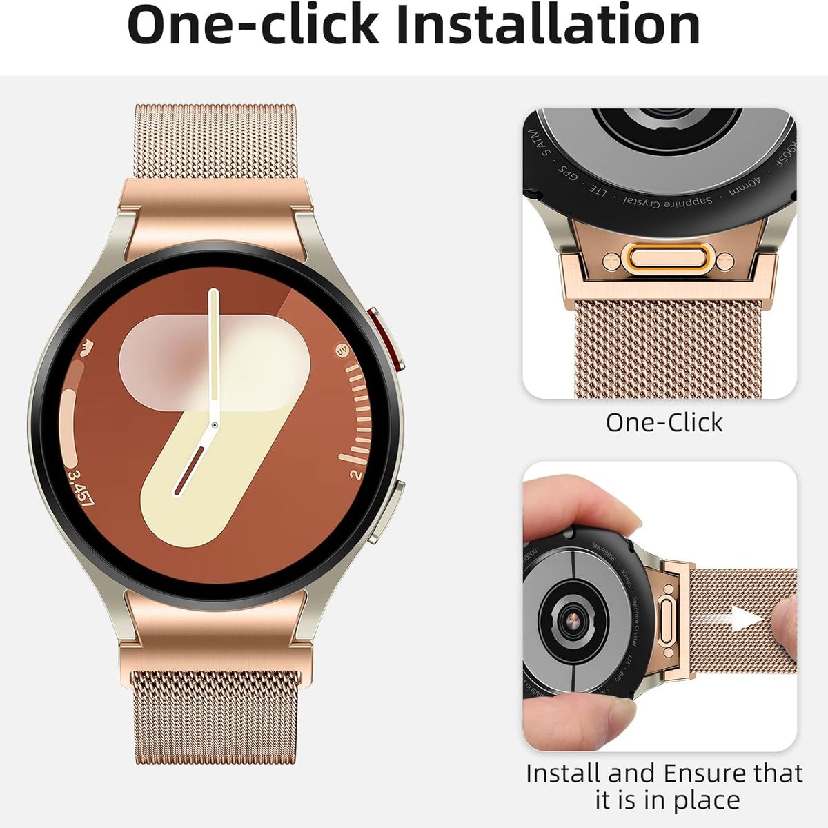 GENERICO - Correa Milanese para Samsung Galaxy Watch 7 40mm - Oro Rosa