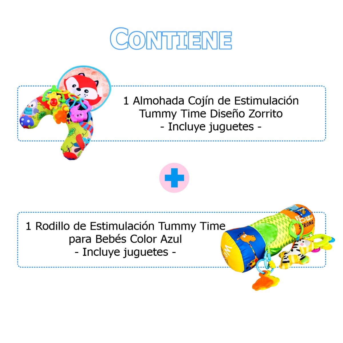 MEYING - Pack Niño - Cojín y Rodillo para la Estimulación Tummy Time