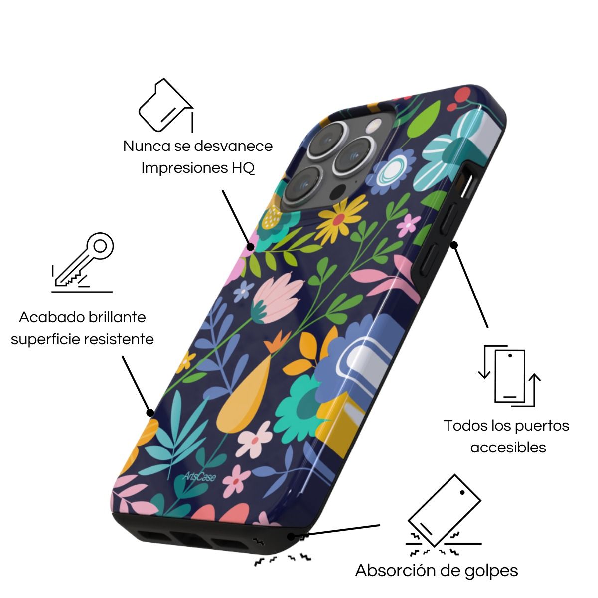 ARTSCASE - Case iphone 15 Pro Fresh Flowers ArtsCase