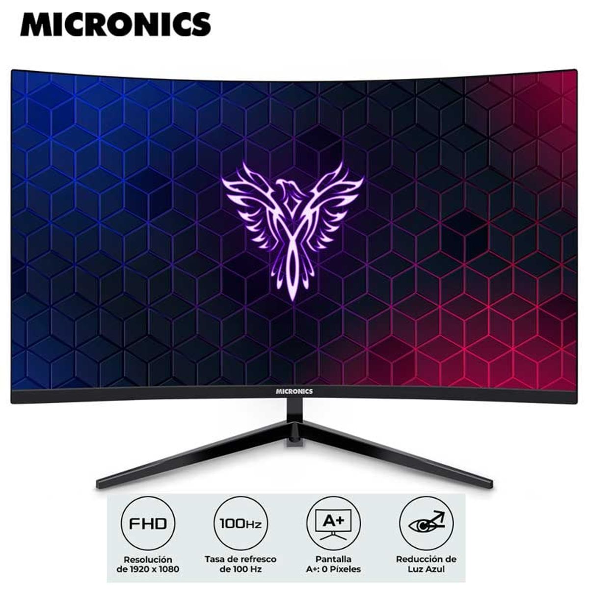 MICRONICS - Monitor Micronics DG27FC Gaming Curvo 27 Full HD 100hz 3ms FreeSync