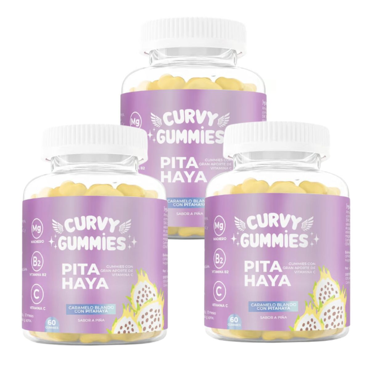 GENERICO - 3 Curvy Pitahaya en Gomitas 60 Gomitas  cu