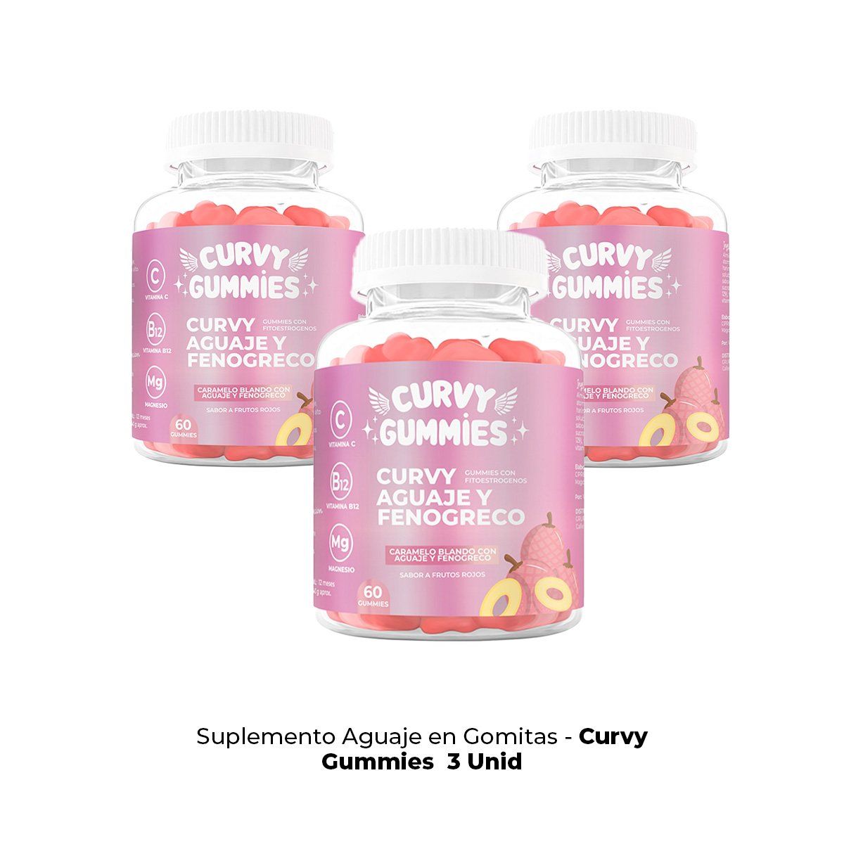 GENERICO - 3 Curvy Aguaje en Gomitas 60 Gomitas  cu