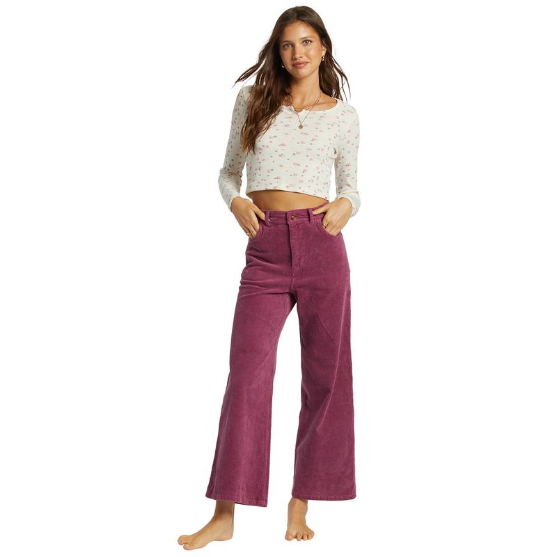 BILLABONG - Pantalón Billabong Mujer Be Free Cord Morado BILLABONG