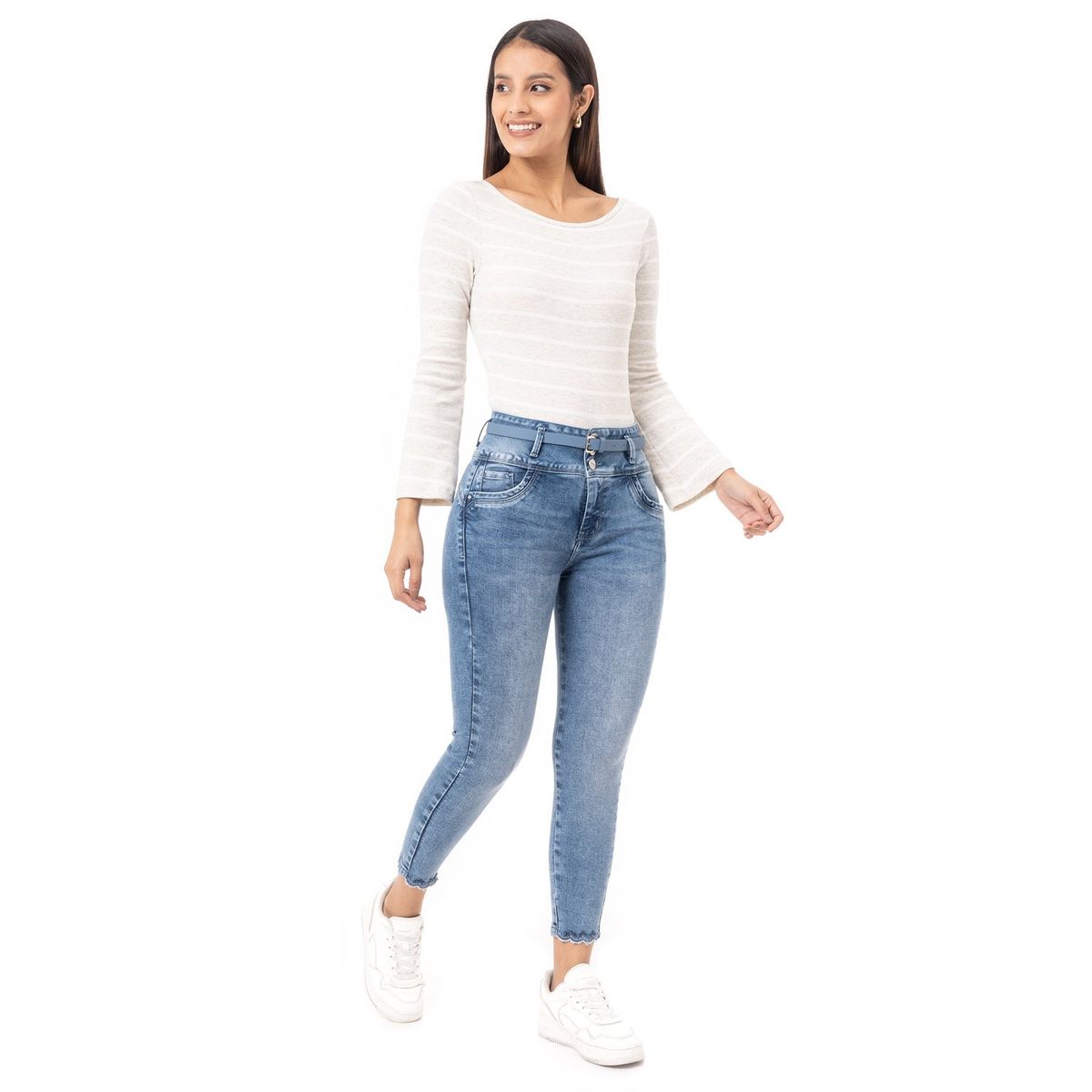 PIONIER - Pantalon Denim Stretch Mujer Aynih Pionier