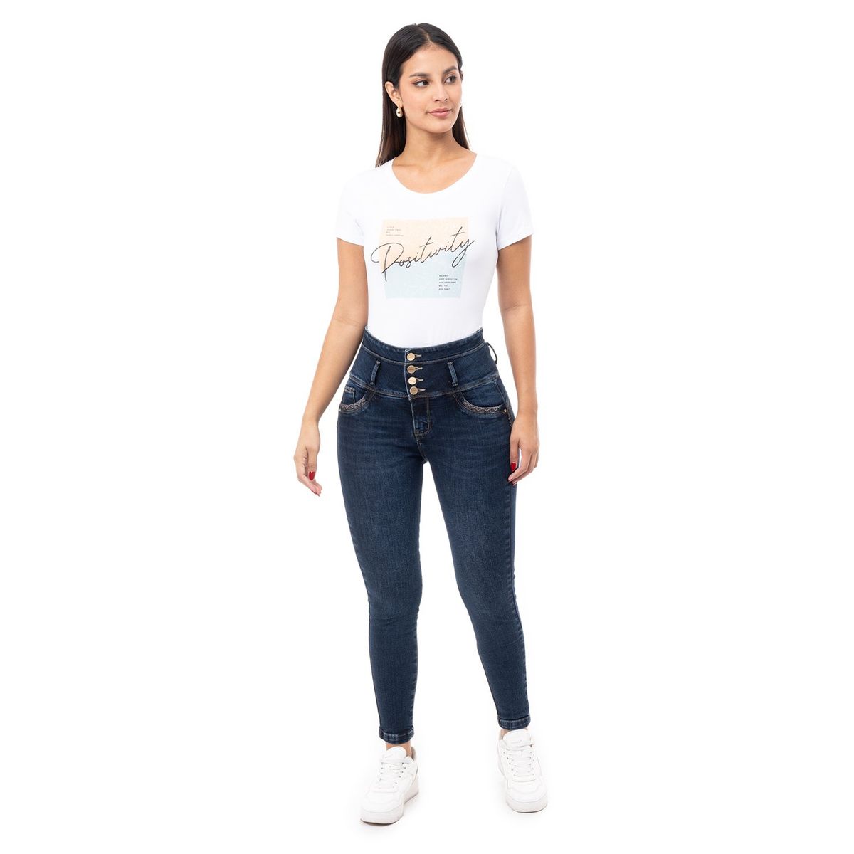 PIONIER - Pantalon Denim Stretch Mujer Amaliah Pionier