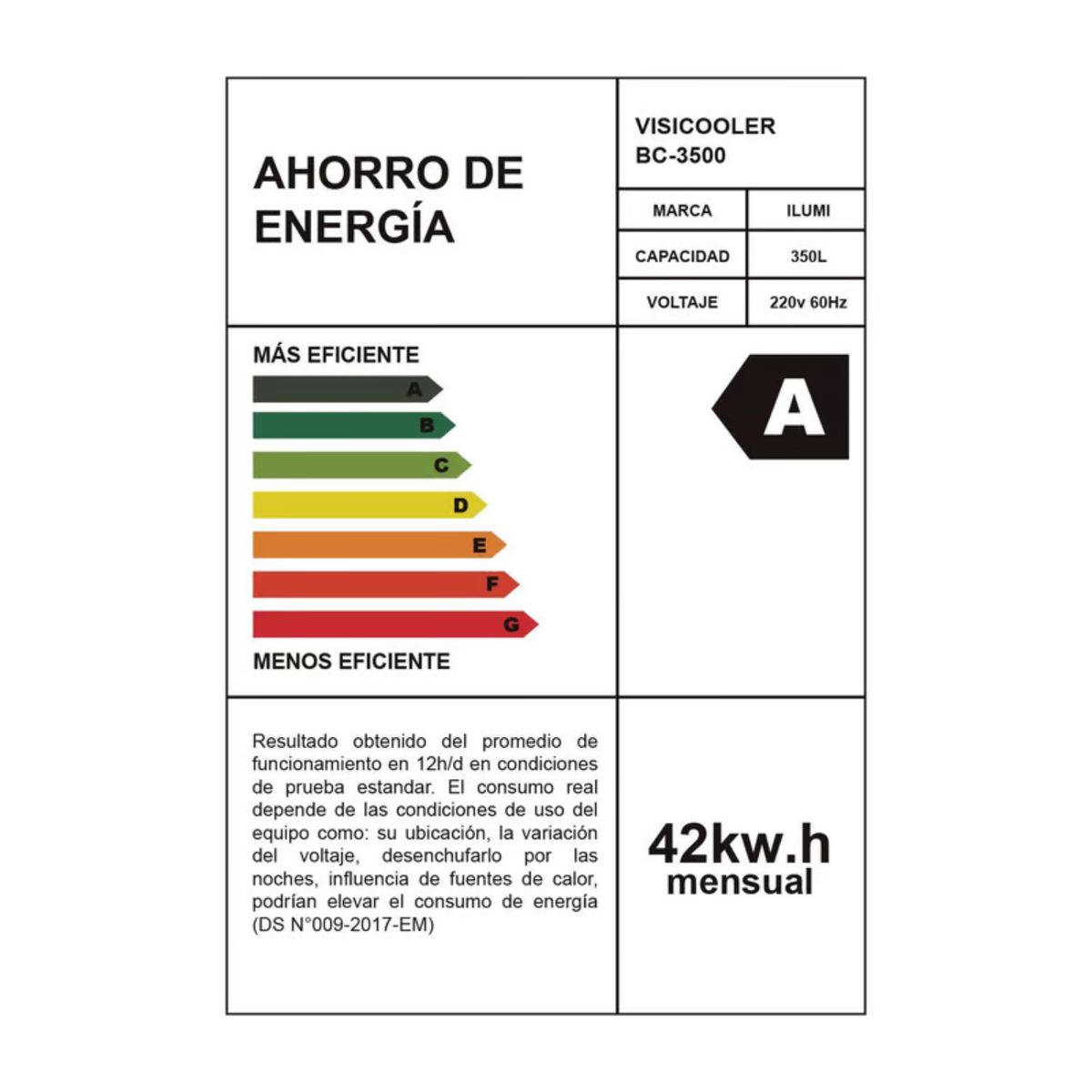 ILUMI - VISICOOLER ILUMI 350LTS MOD BC-3500