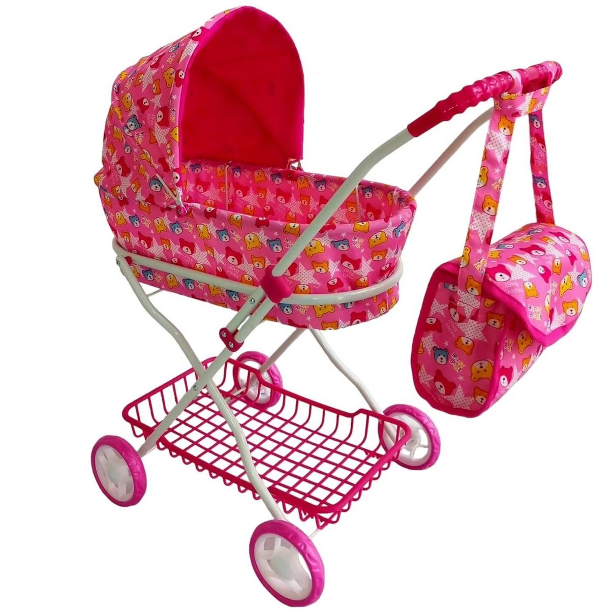 GENERICO - Juguete Cochecito Muñeca Moises Plegable más Bolso