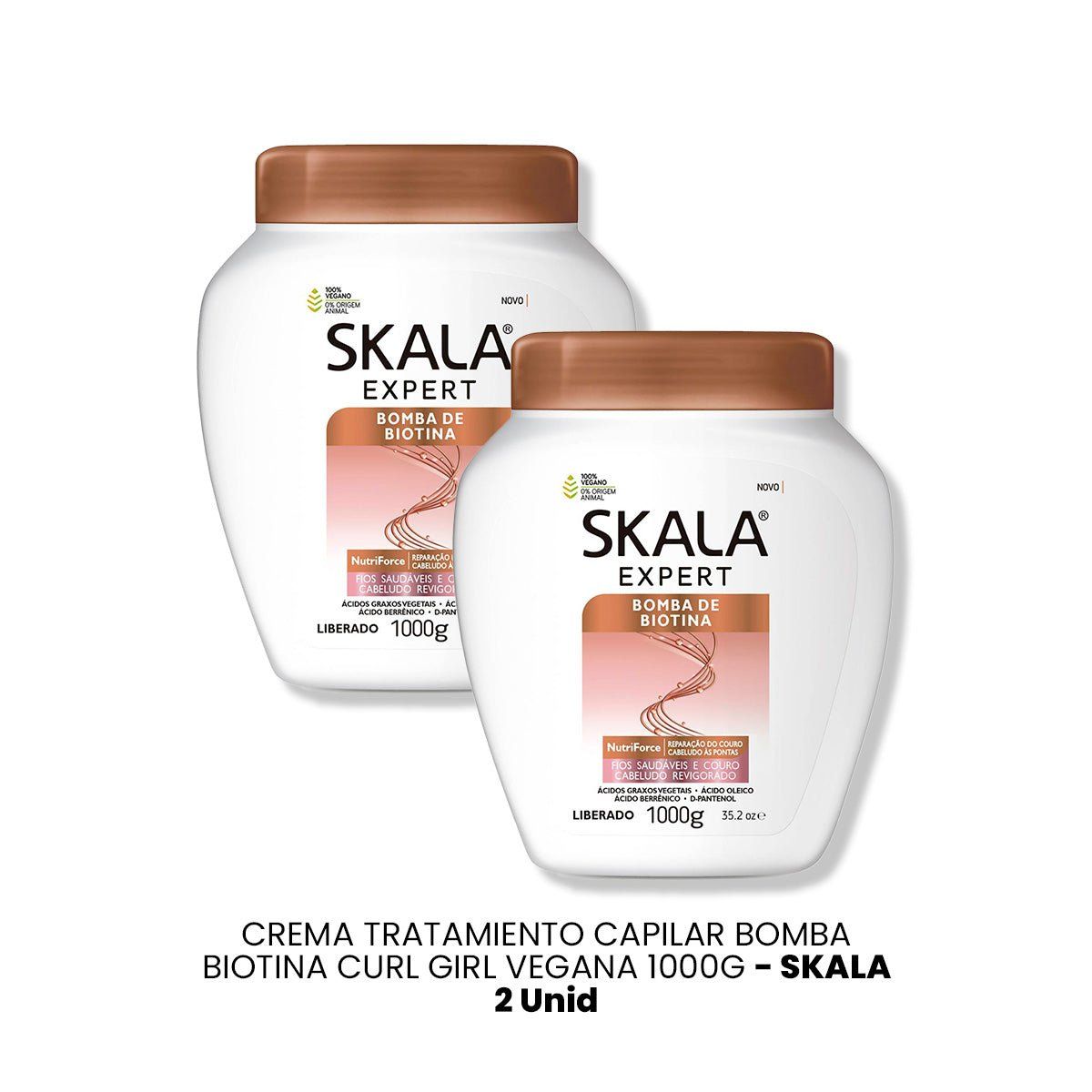 SKALA - CREMA DE TRATAMIENTO CAPILAR BOMBA BIOTINA CURL GIRL VEGANA 1000G - SKALA 2 UNID