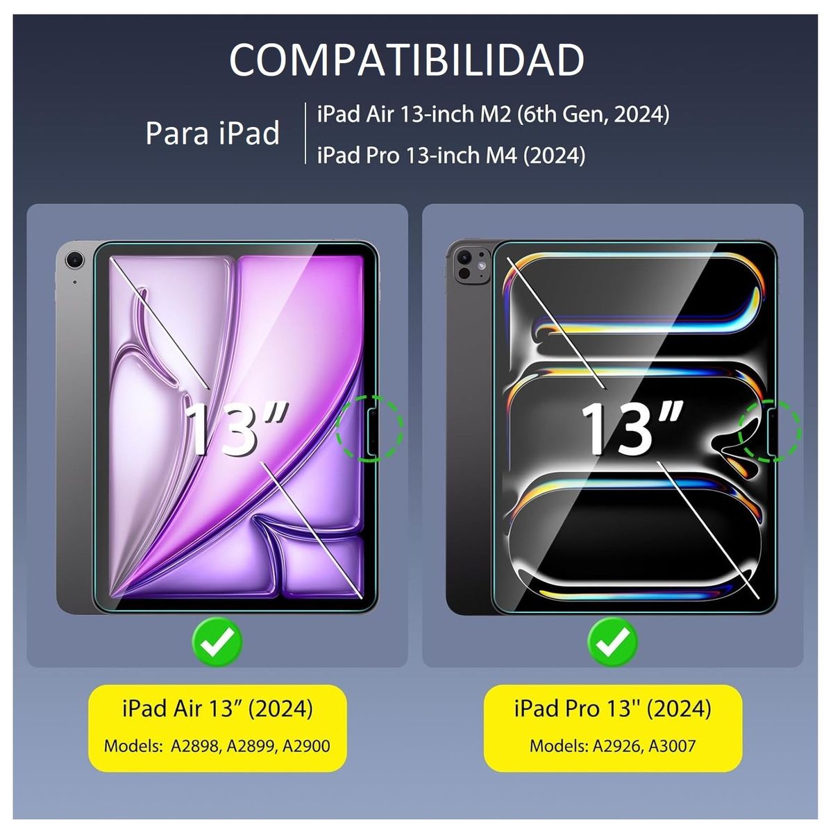 GENERICO - Mica de Vidrio Templado Lamina para iPad Air 13 M2 2024 A2898 A2899