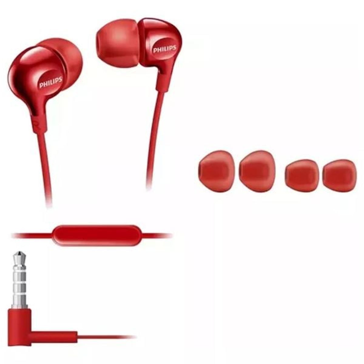 PHILIPS - Audífonos In Ear con Micrófono TAE1105BK Rojo