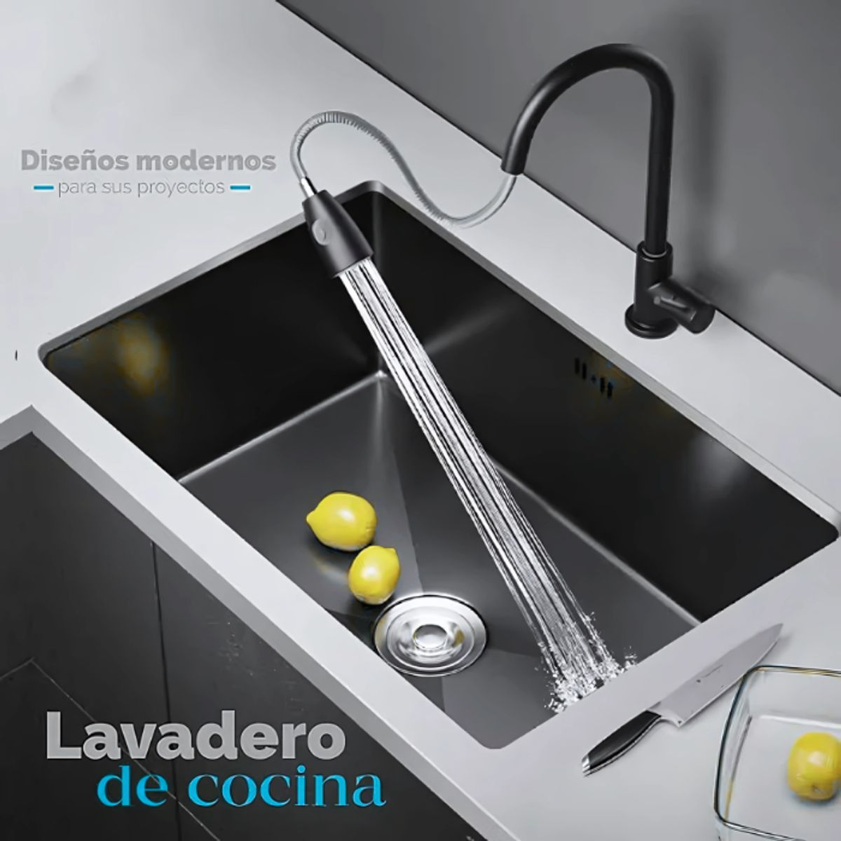 XM - LAVADERO DE COCINA NANO-NEGRO US01-7646